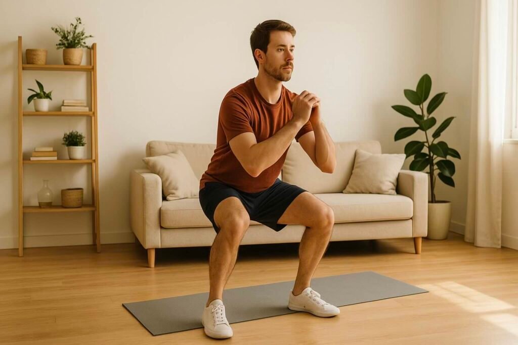 rutina de ejercicios en casa sin material trabajando cuerpo completo