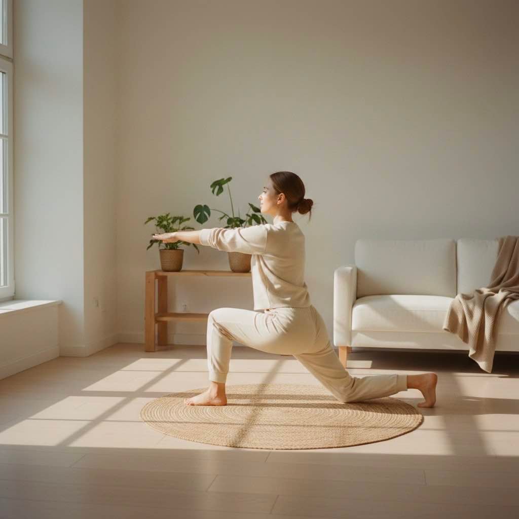 10 estiramientos diarios persona realizando estiramientos diarios en casa